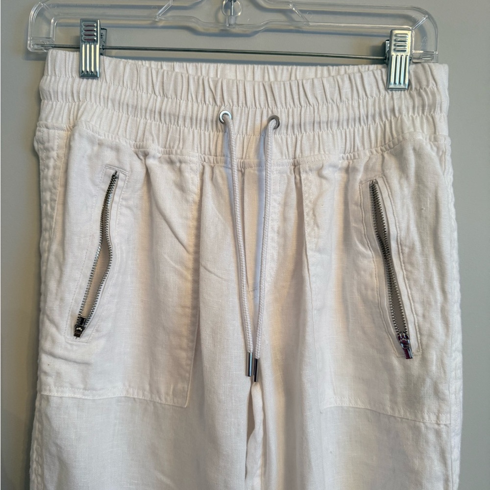 Athleta Cabo Linen Wide Leg Pant in white. - Picture 3 of 7